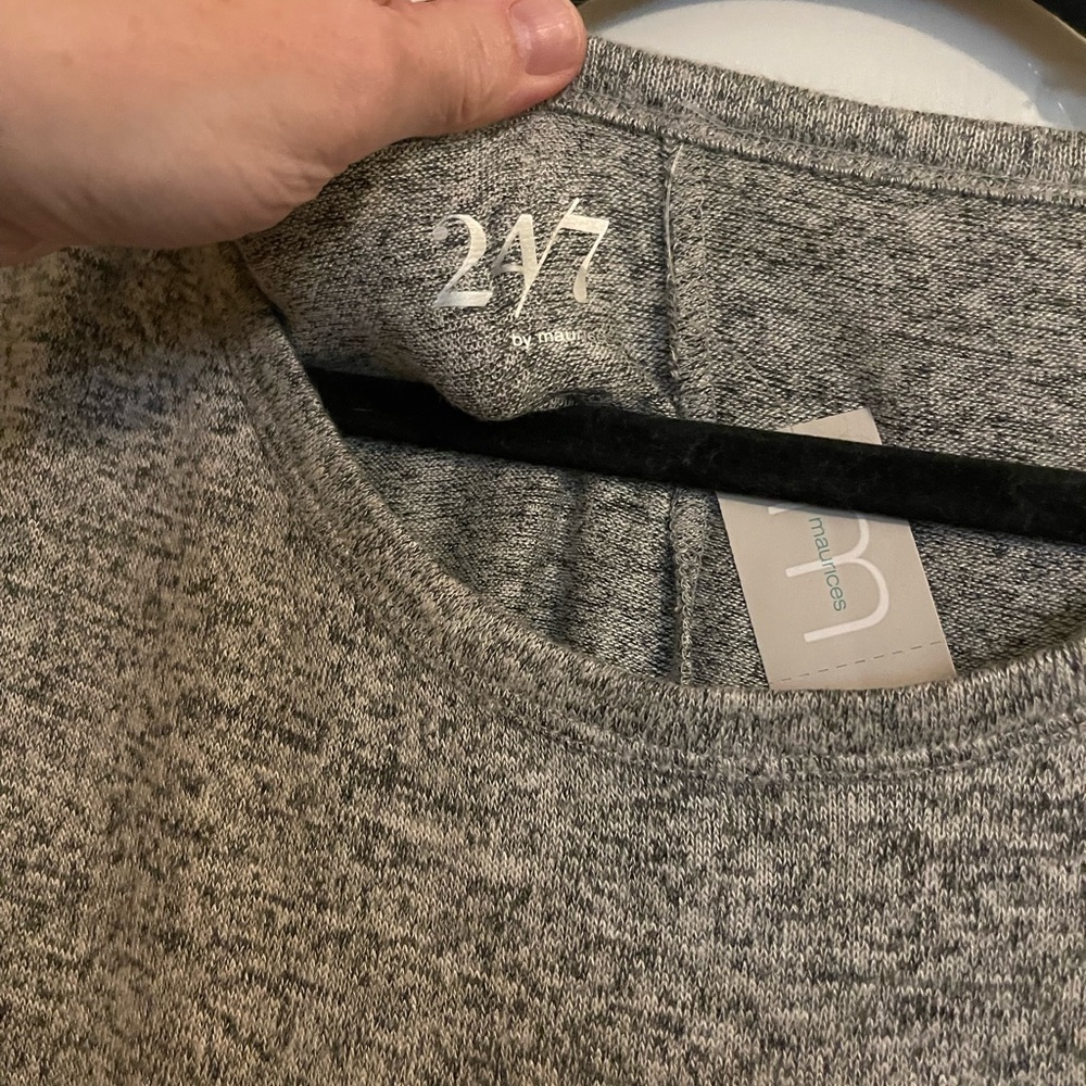 Maurices Gray Marled Long Sleeve Knit Top - Picture 3 of 5